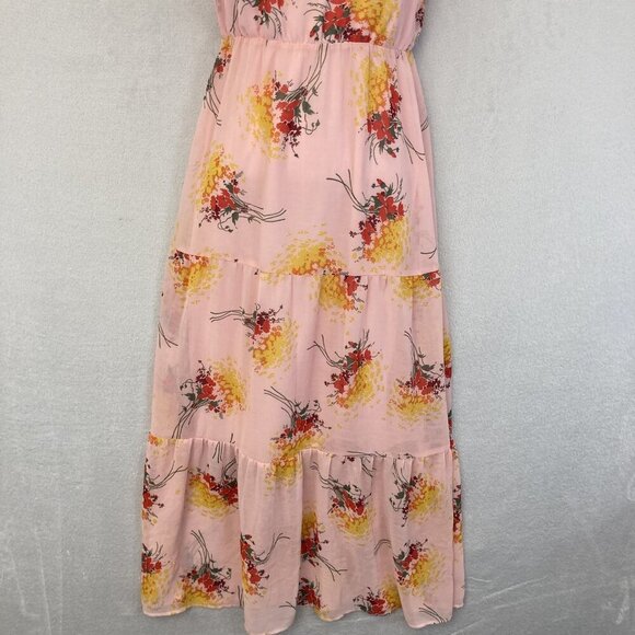 J Crew Mercantile Chiffon Maxi Dress Womens 00 Floral Summer Pink Sundress‎ - Picture 5 of 11